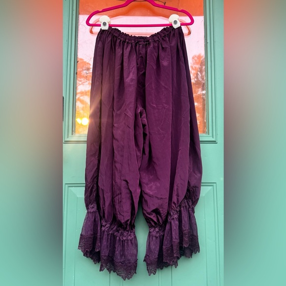 SOLD Free People Forever Young Bloomer Pants Lace Red Burgundy Precious Wine L - Picture 10 of 10